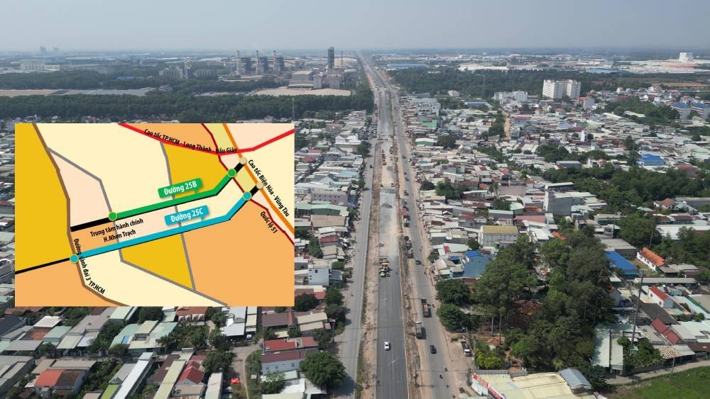 Đang thi công 2 tuyến đường chạy song song kết nối đến sân bay Long Thành- Ảnh 1.