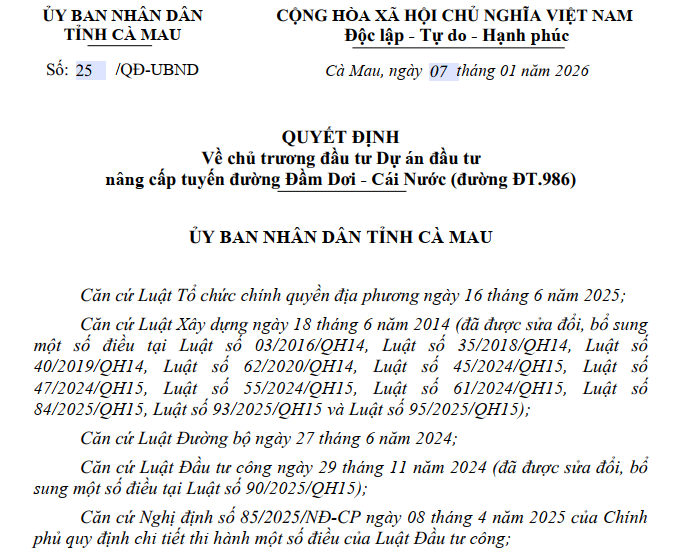 Cà Mau chi gần 1.000 tỷ đồng làm đường nối Đầm Dơi – Cái Nước- Ảnh 1.