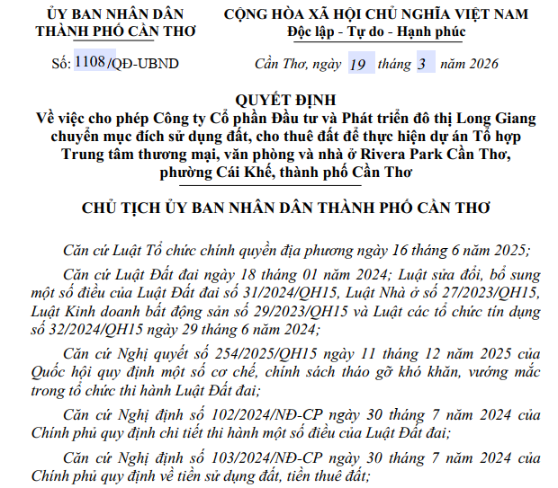 Cần Thơ gỡ vướng dự án Rivera Park Cần Thơ ngay trung tâm thành phố- Ảnh 1. Cần Thơ gỡ vướng dự án Rivera Park Cần Thơ ngay trung tâm thành phố- Ảnh 1.