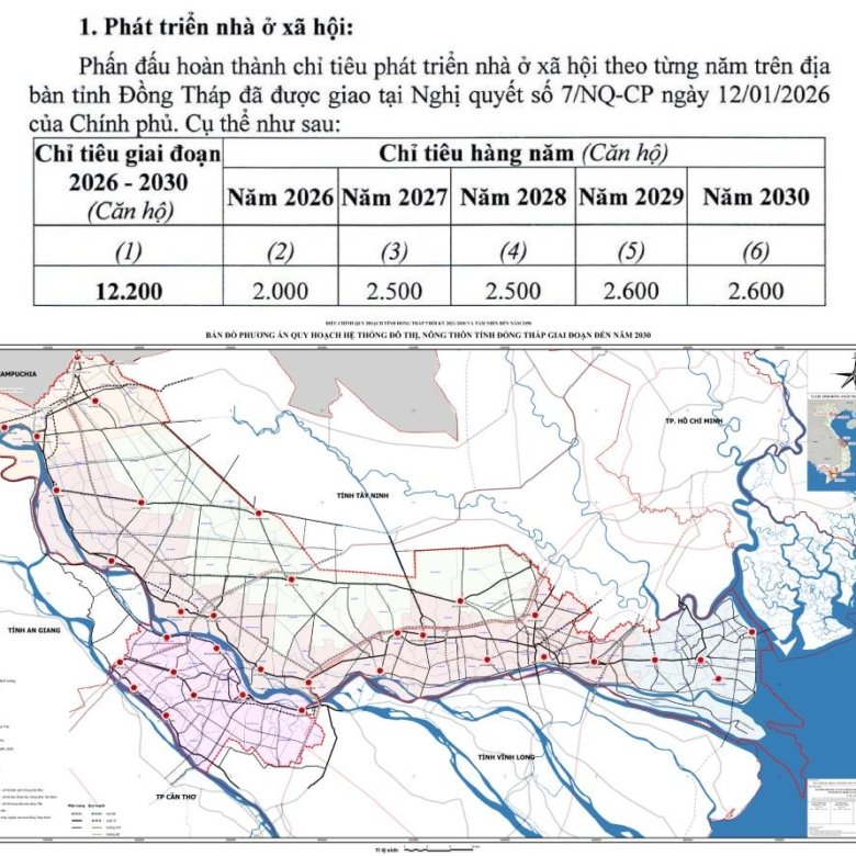 Kế hoạch nhà ở xã hội và nhà giá rẻ Đồng Tháp giai đoạn 2026-2030 có gì đáng chú ý?