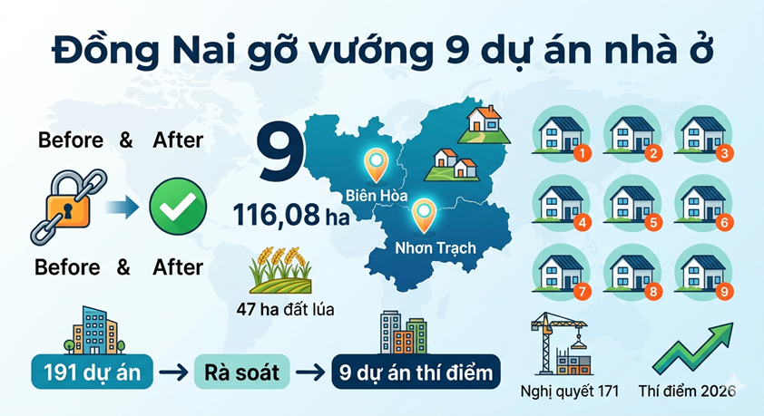 TIN VUI: Đồng Nai gỡ vướng 9 dự án nhà ở tại Biên Hòa, Nhơn Trạch