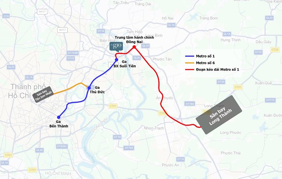 The Gió Riverside liền kề 2 nhà ga Metro, kết nối 2 sân bay quốc tế